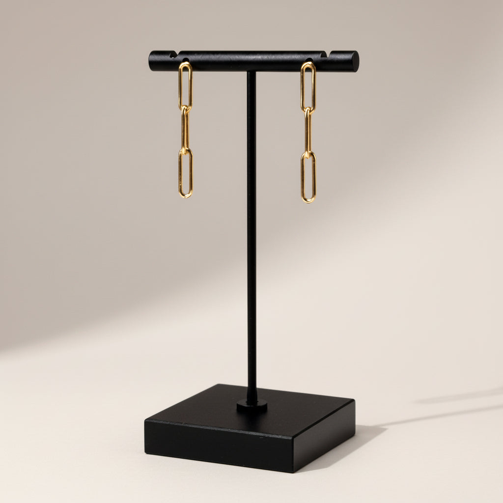 14K Gold-Filled Triple-Link Linear Drops